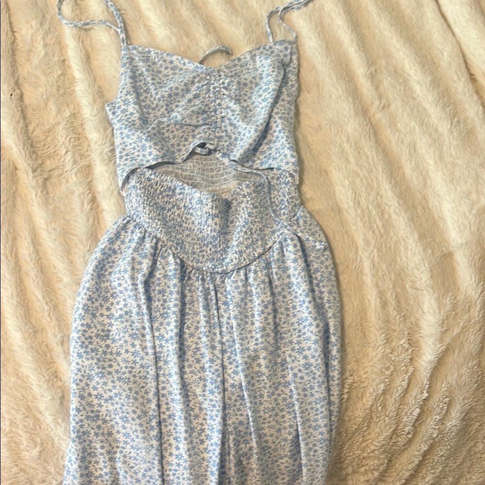 Floral Cutout Romper with Spaghetti Straps